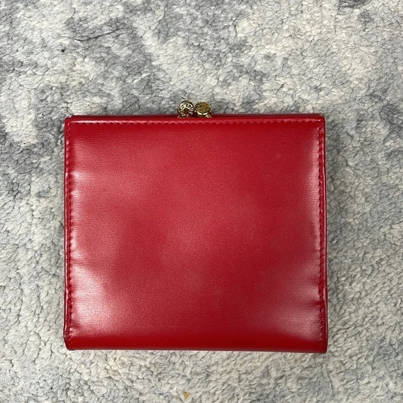 Celine Red Trifold Leather Compact Kisslock Envelope Wallet - Picture 4 of 16